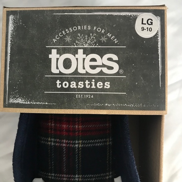 TOTES MEN’S BLUE MEMORY FOAM NON SKID SLIPPERS - Picture 8 of 12